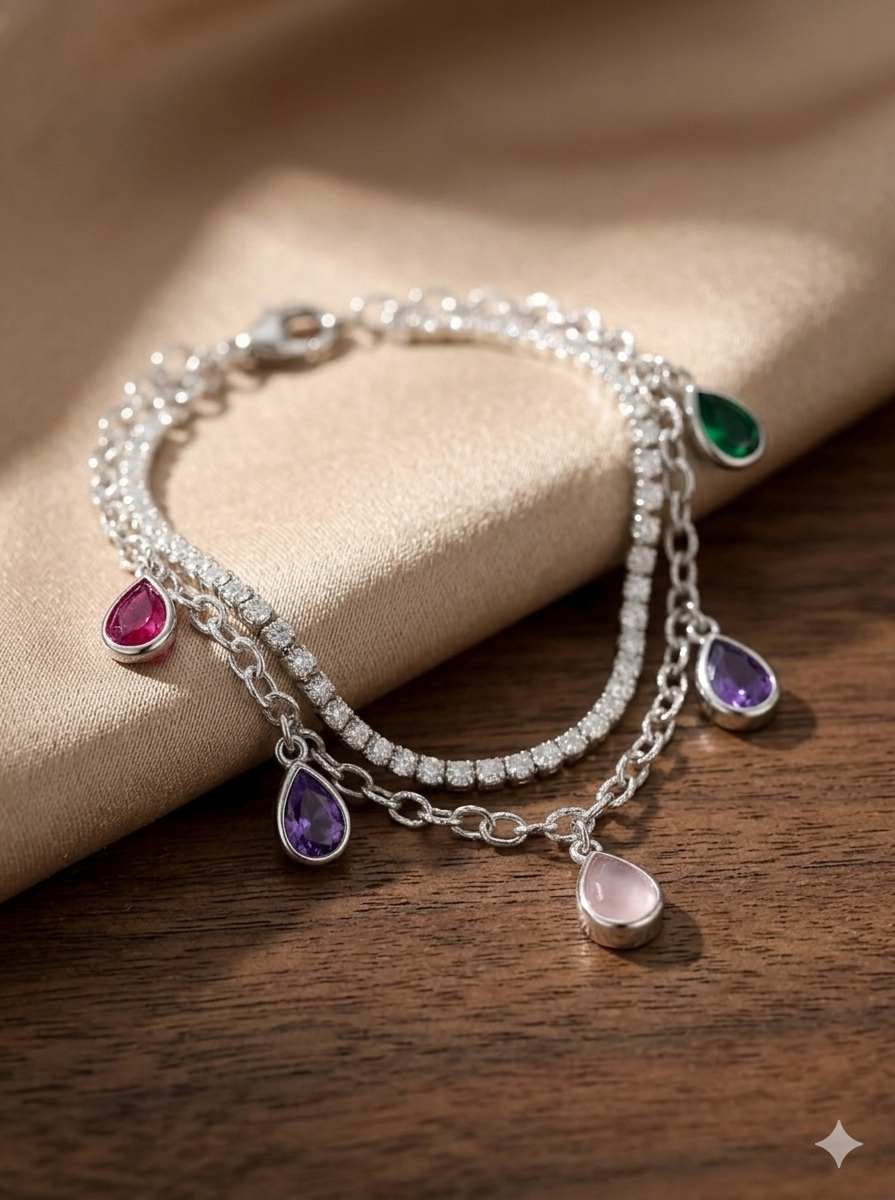 Starlit Glow Set ✨ (5-in-1 Jewelry Set – Necklace + Earrings + Bracelet + Ring + Chain)