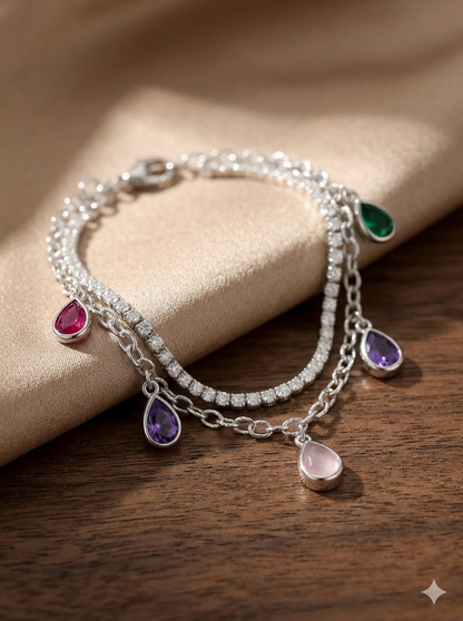 Starlit Glow Set ✨ (5-in-1 Jewelry Set – Necklace + Earrings + Bracelet + Ring + Chain)