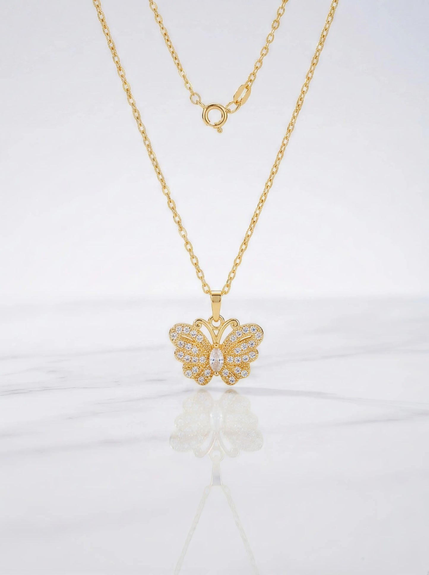 Gold Butterfly Pendant Necklace Haya