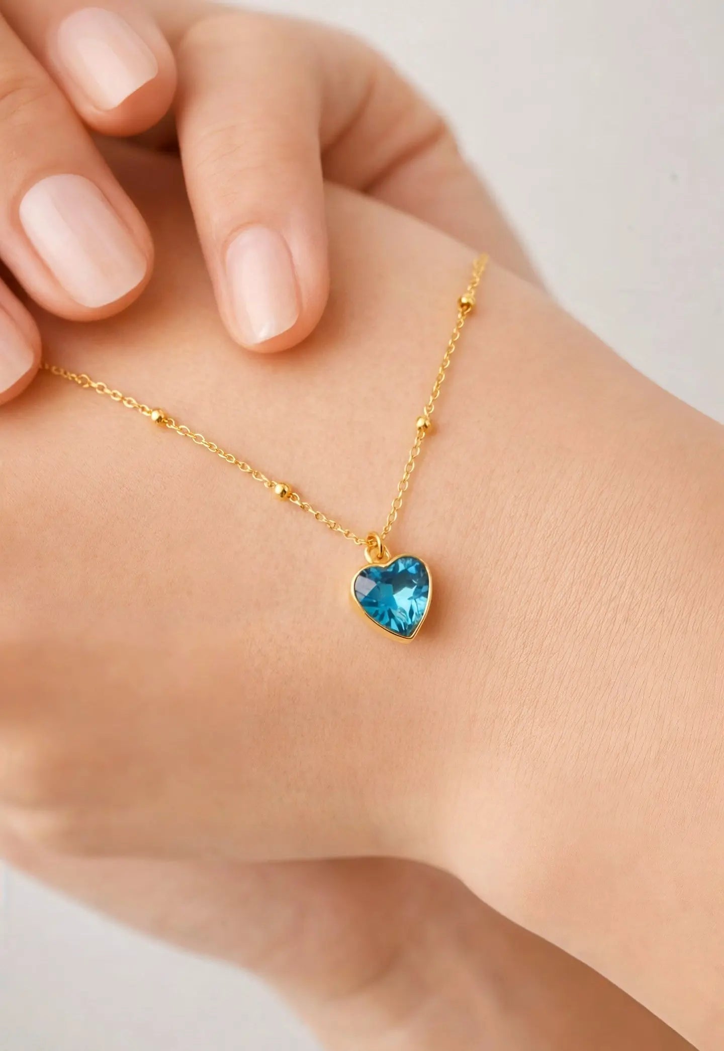 Blue Heart Pendant Necklace Haya