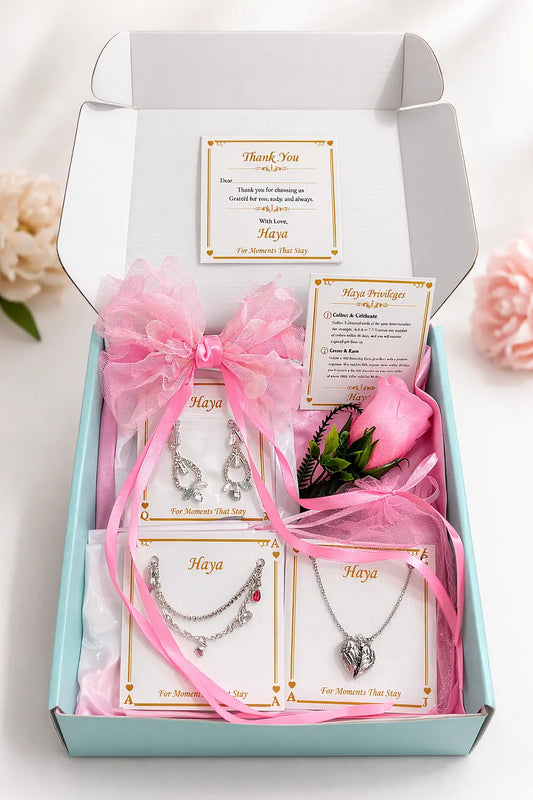 Haya Silver-Toned Jewellery Gift Box Set Haya